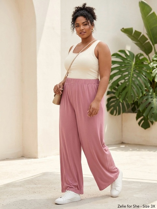 Zelie for She Pants - Zelie for She Pink Wide Leg Palazzo Pants - 3X – Made in USA - Pockets & NWT!